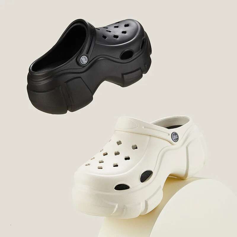 BEVERGREEN 7Cm Summer Clogs Outdoor Waterproof Platform Women Slippers Beach Slides Massage Beard Black Designer Sandals