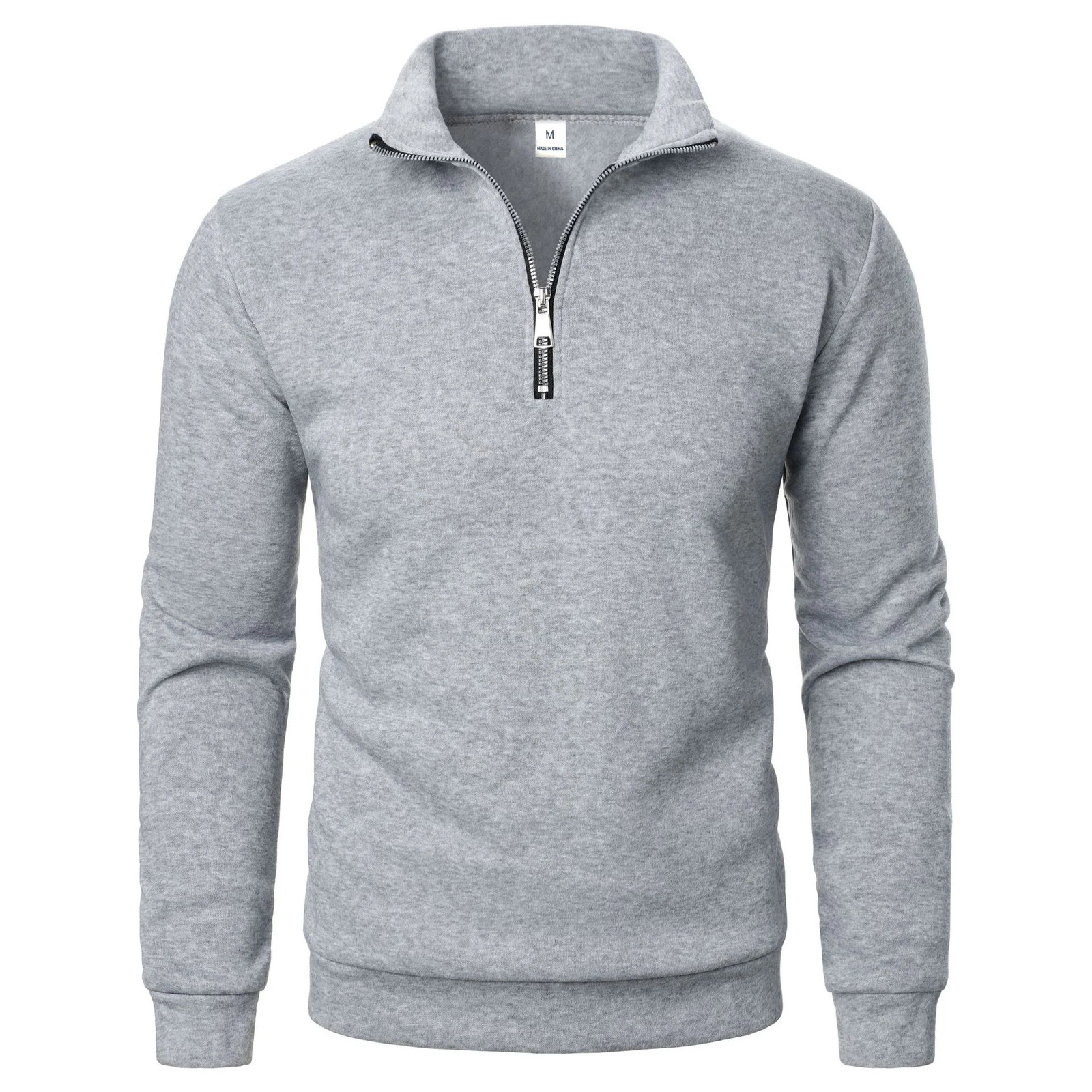 Spring and Autumn casual half zipper stand up collar hoodie trend simple and loose oversized fleece mens hoodie 251105