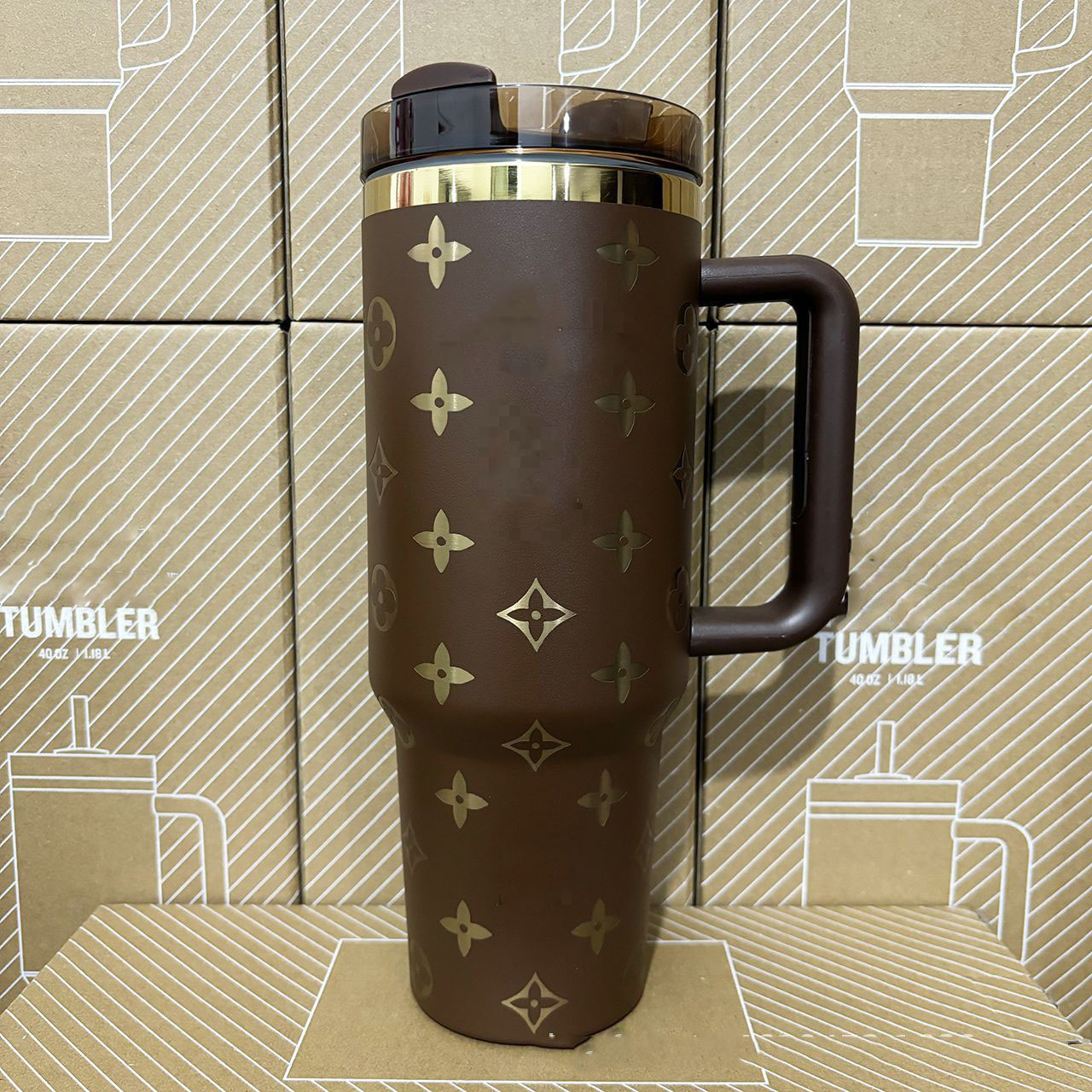 Fashion Hot Sale Water Bottle 40oz Stainless Steel Handle Lid and Straw Insulated Cup Christmas Birthday Gift With Logo