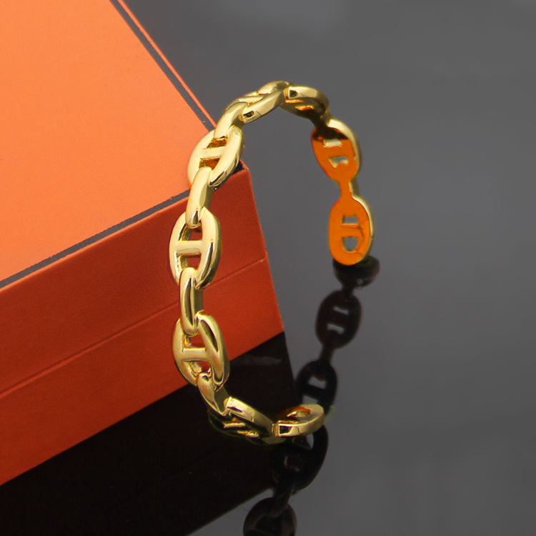 Fashion brand Pig Snout OT buckle bracelet punk jewlery for women sier gold bracelet Titanium steel hollowed out chain designer jewelry