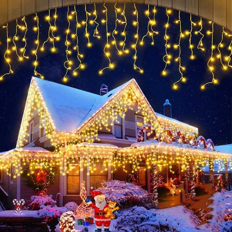 35/7M Solar Powered LED String Lights Waterproof for Garden Patio Outdoor Holiday Decoration Starry Icicle Lights for Christmas M251113