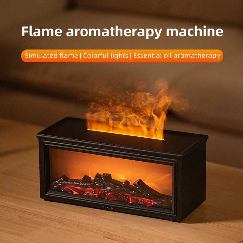7 colors of essential oil fireplace diffuser mini flame aromatherapy fireplace humidifier aromatherapy oil diffuser Y251113
