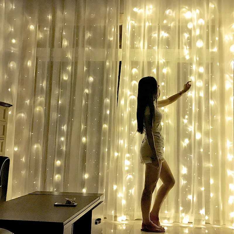 2x2/3x2/6x3M Wedding Fairy String Light Christmas 300 LED Holiday Garland For Garden Party Outdoor Home Street Curtain Decor M251113