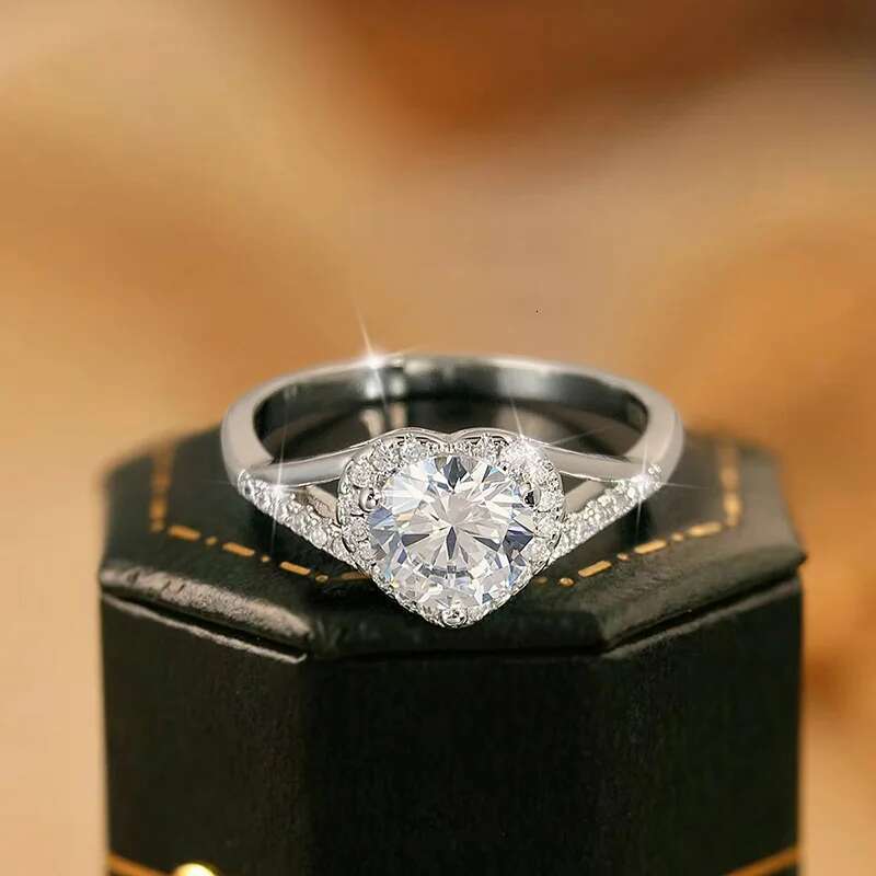 GRA Various Zircon Classic Shining Rings for Women Engagement Wedding Real 925 Sterling Silver Luxury High Quality Fine Jewelry