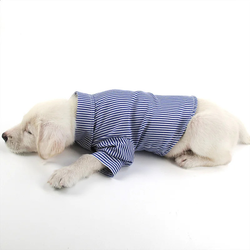 WANGUPET stripe Dog Shirt Leisure Clothing Fashion Social Casual Pet Shirt Slim Fit Long-Sleeve Dog Shirts 250407