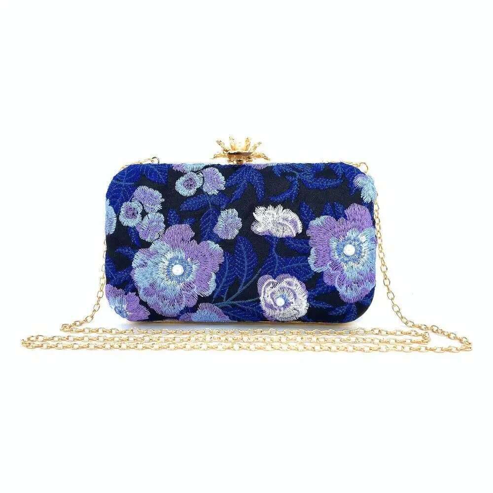 Vintage Evening Small Shell Bags Chain Women Shoulder Crossbody Bag Embroidery Women's Handbags Purses