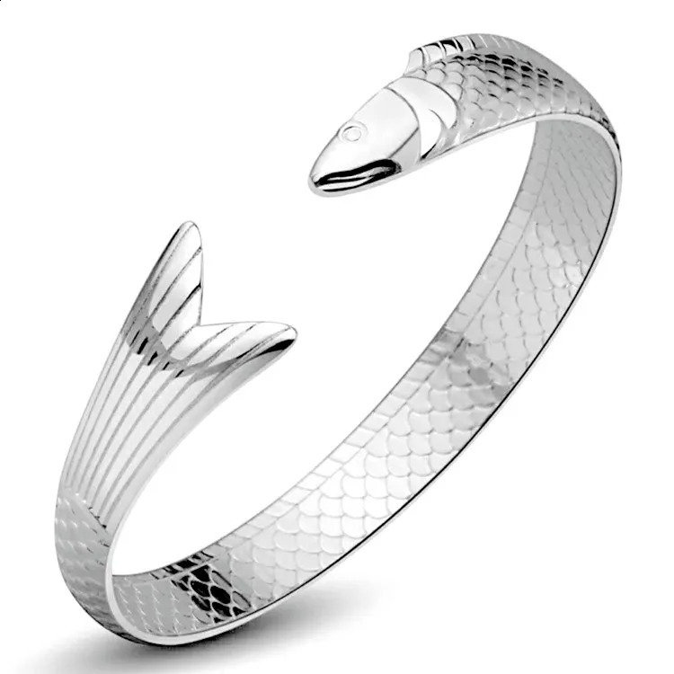 Creative Fashion Personality Lucky Wealth Transfer Dragon Bracelet 925 Pure Silver Jewelry Fish TYB110 250410
