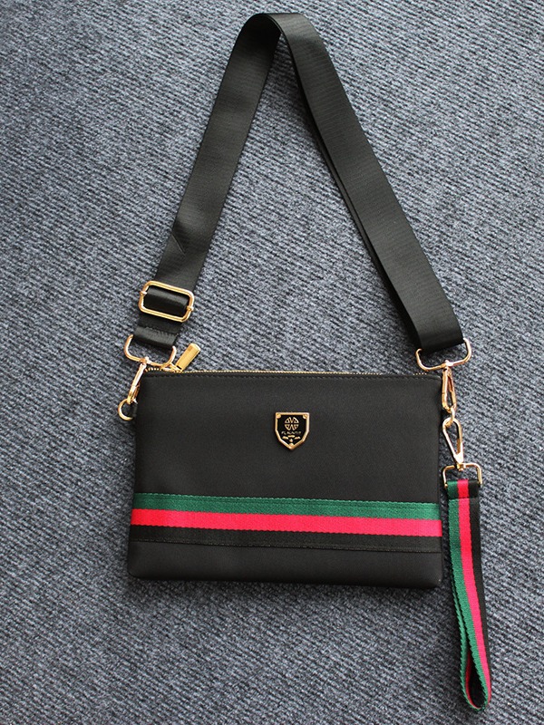 Free shipping men's new striped canvas shoulder bag casual fashion versatile handbag commuting portable crossbody bag