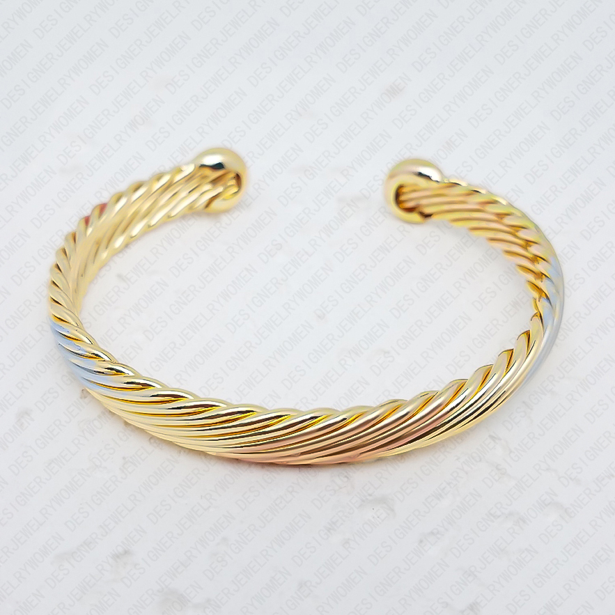 Designer Bracelet Bracelet for Women Twisted Wire Bracelets Gold Bangle Open Bangles Luxury Jewlery Designer for Women Elegant Sophisticated Premium G