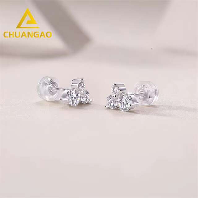 China Professional Manufacture Big Earrings Set Wholesale Custom 925 Silver Earrings Moissanite Earrings Women