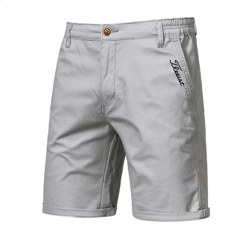 2025 Summer Golf Shorts Solid Color High Quality Casual Business Social Stretch Waist Mens Shorts Beach Shorts 250411