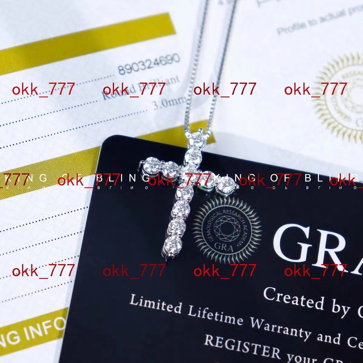 Cheapest 925 Sterling Silver GRA Certified 3mm Vvs1 Moissanite Diamond Box Chain Womens Cross Pendant Necklace