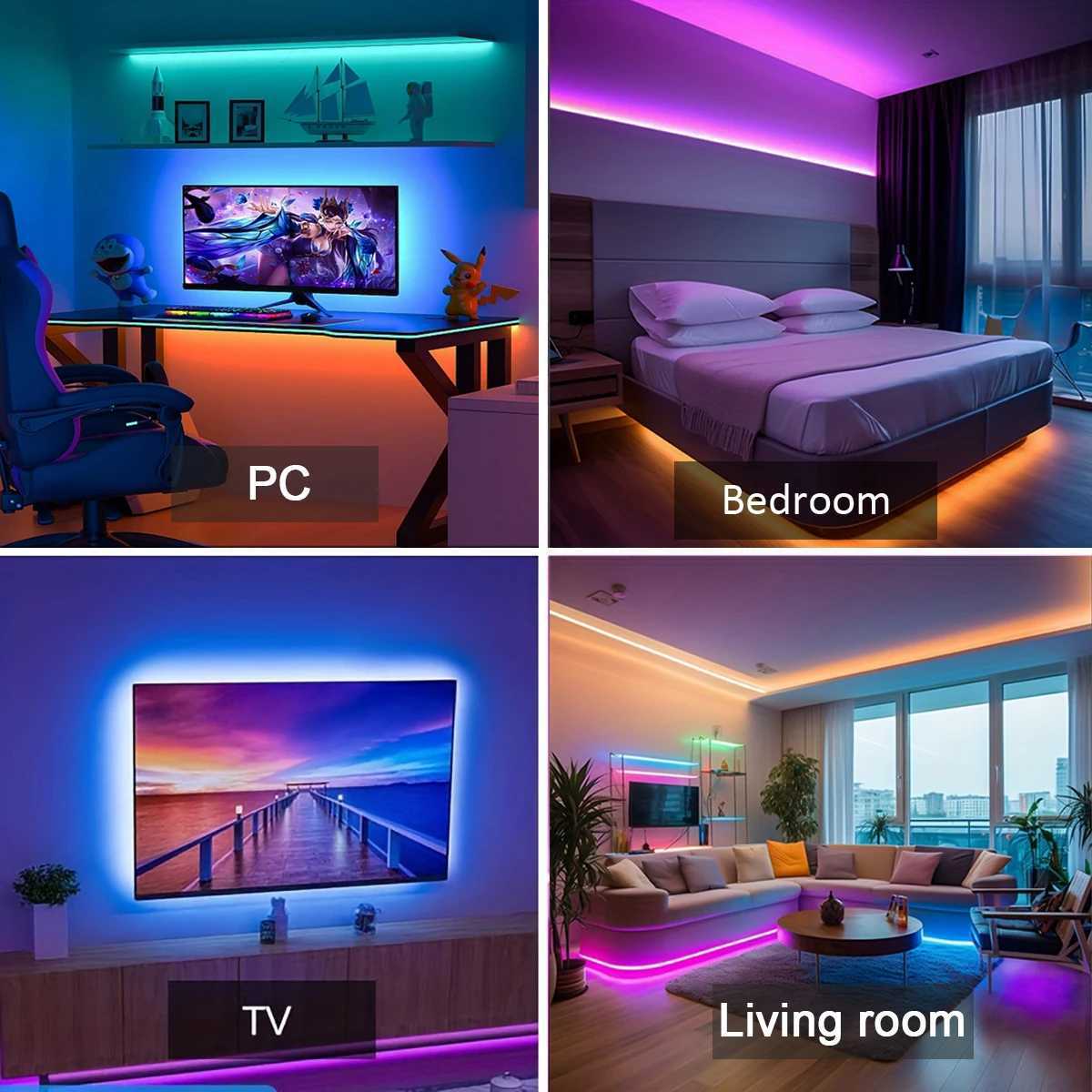 Led Strip Lights RGB Led Ribbon Flexible Tape with Remote Control for Rome Bedroom Decor TV Backlight Luces Led W251112
