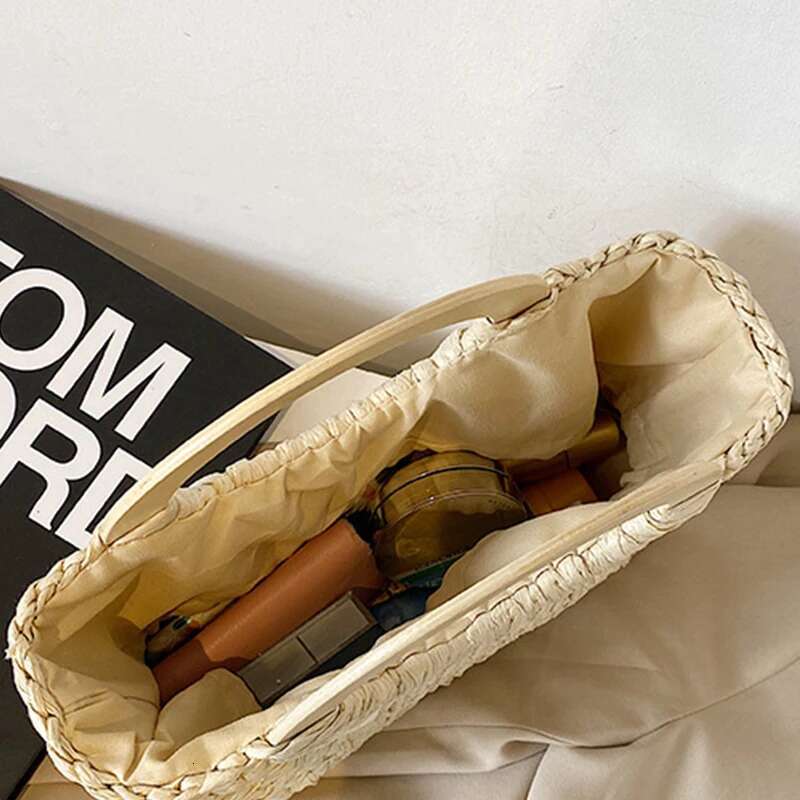 Handmade Beach Bag Fashion Lady Straw Woven Basket Handbag Summer Women's Shoulder Bag Bohemia Travel Han Made Beach Bucket Shopper Tote Kq1