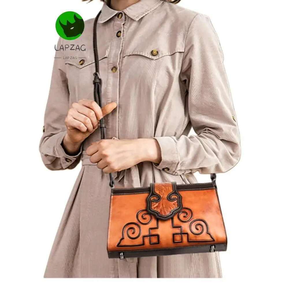 100% Real Cow Leather Cross-Border Women's Handbag Ladies' High Quality Vintage Green Evening Party Bag Cowhide Shoulder Bags