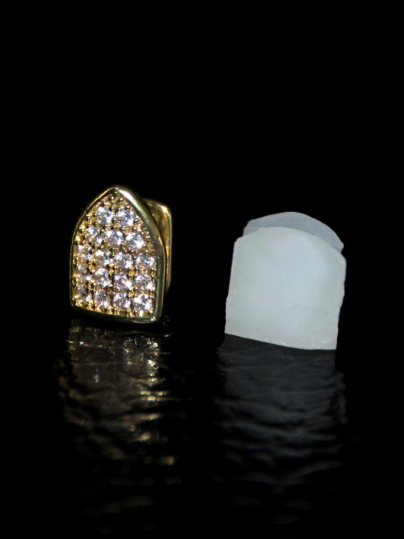 1 full zirconia inlaid tooth decoration hip-hop style single tooth date party teeth can be worn by both men and womenXJ250412