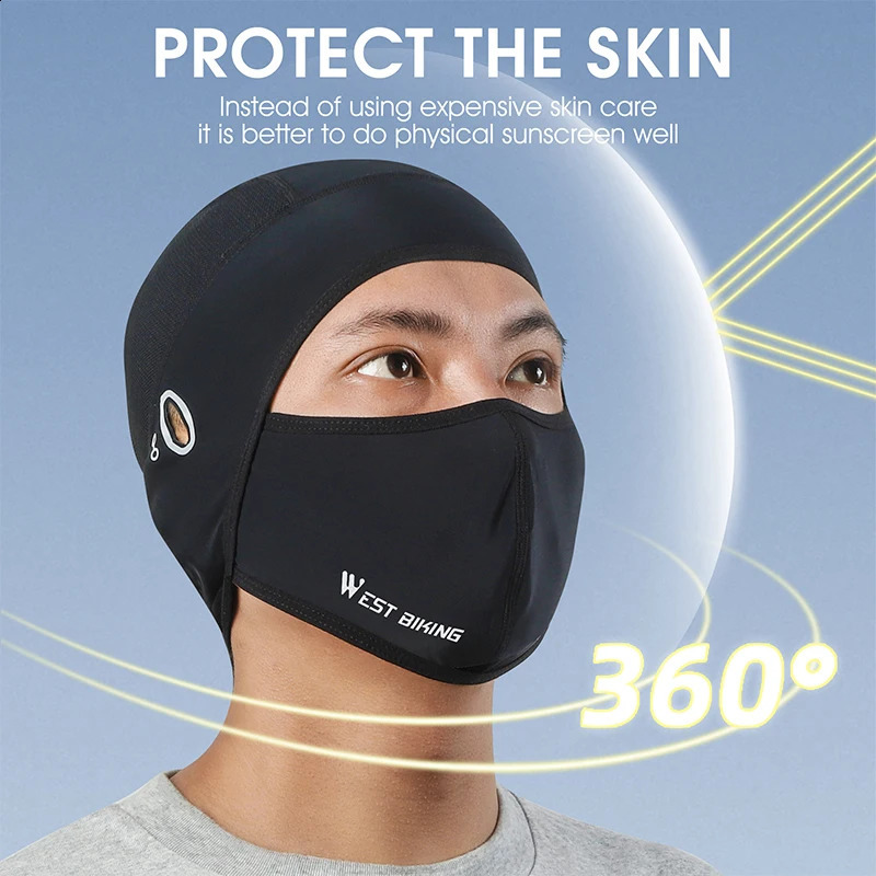 Western style bicycle hat summer cool Balaclava UV protection bicycle hiking scarf ice silk hat face cover sports bicycle helmet lining 250408