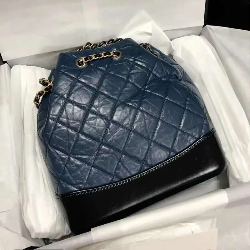 2024 New Tweed Style Argyle Women's Backpack Anna Chain Strap Wanderlust Genuine Leather Single Shoulder Bag