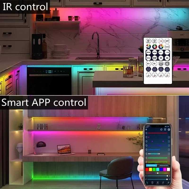 WS2812B 5050 RGBIC Smart LED Strip DC5V Flexible Tuya WIFI RGB Neon LED Light Chasing Effect Lights APP Control for Alexa Google W251112
