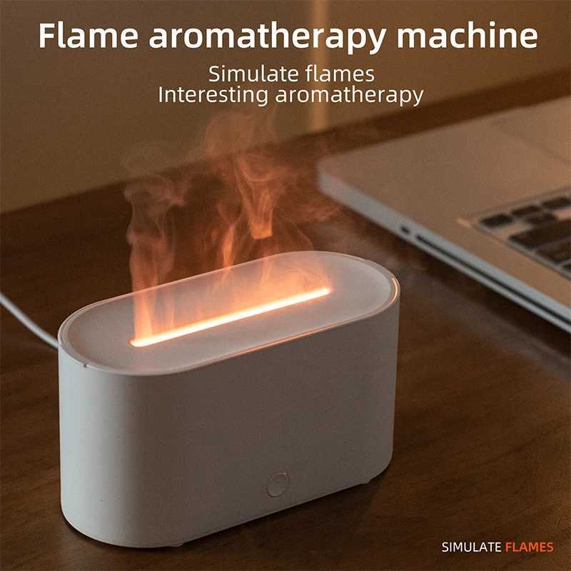 Ultrasonic Flame Humidifier USB Desktop Home Bedroom Essential Oil Atomization Small Large Mist Aroma Diffuser Y251113