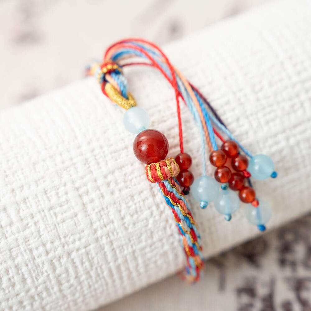 Dunhuang "Crimson Flame" Red Agate Cord - Genuine Gemstone Bracelet for Vitality & Passion, Adjustable Handwoven Design