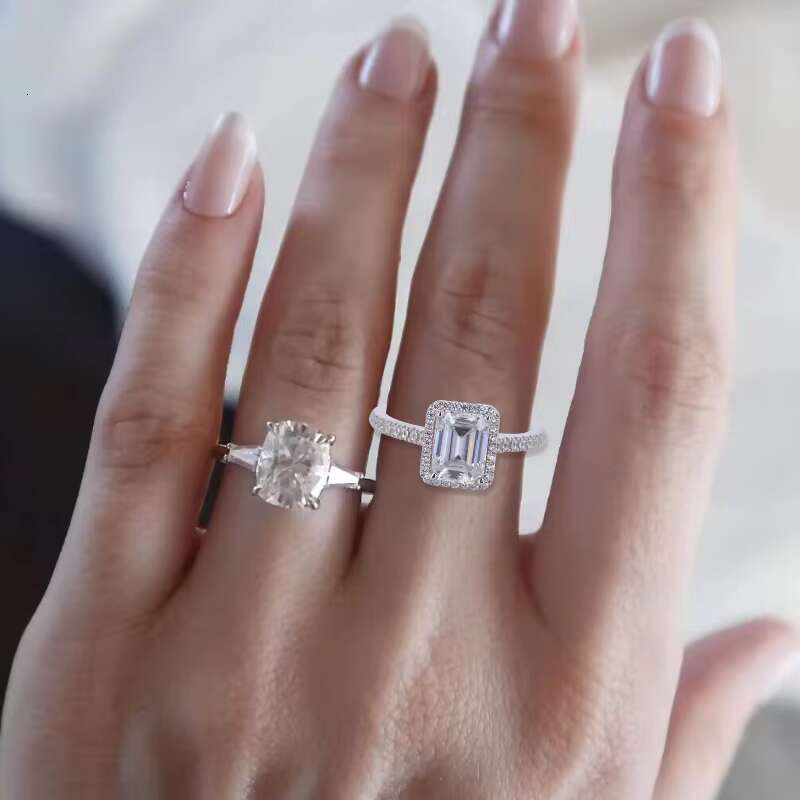 925 Sterling Silver Fine Jewelry Gra Certified Women Men Classic Vvs Moissanite Jeweler Rings
