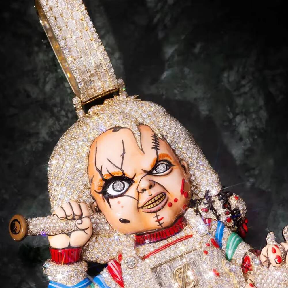 Fashion Popular Iced Out Custom 3D Horror Cartoon Pendant Brilliant VVS Moissanite Diamond Hip Hop High Quality Pendant Jewelry