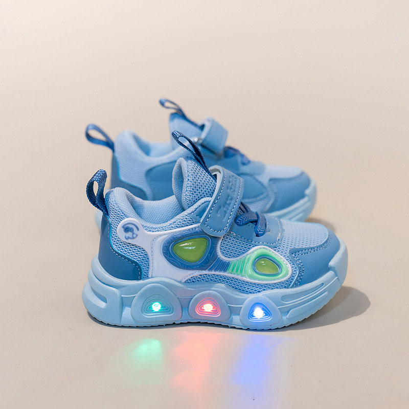 designer shoes 2025 Light-up children's shoes with breathable mesh Children's sports shoes with flashing lights Little girl and boy's d