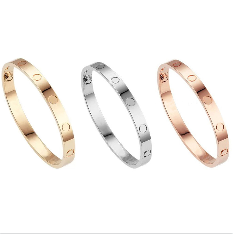 Fashion Bracelet Ladies Rose Gold Silver Lady Bangle Titanium Steel Screw Screwdriver Diamond Luxury Designer Jewelry Womens Mens Bracelets bj33291