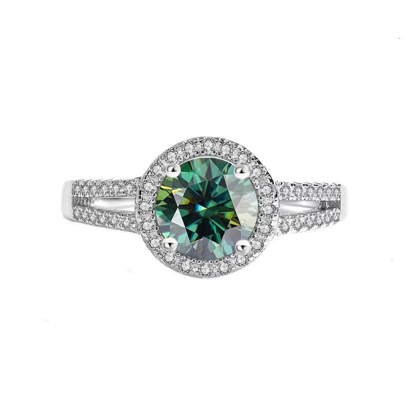 New Arrival Womens Luxury Platinum Plated Sterling Silver Geometric Circle Wedding Ring Womens Birthday Party Gifts Daily Wear