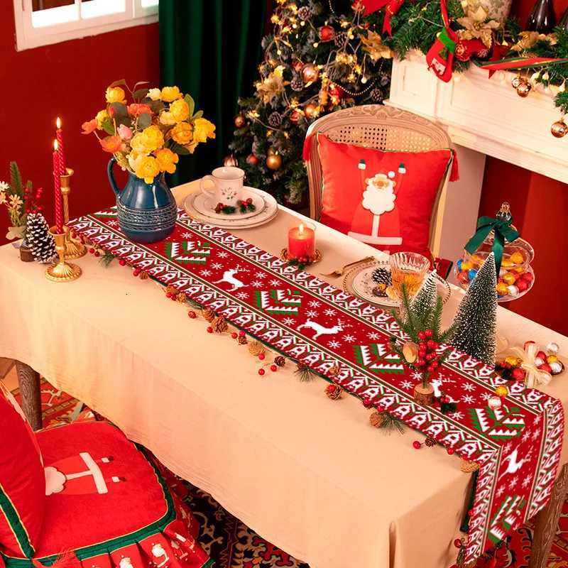 Christmas New Christmas tablecloth supplies linen table flags creative Christmas table flags dining table decorations printed flags Y251113