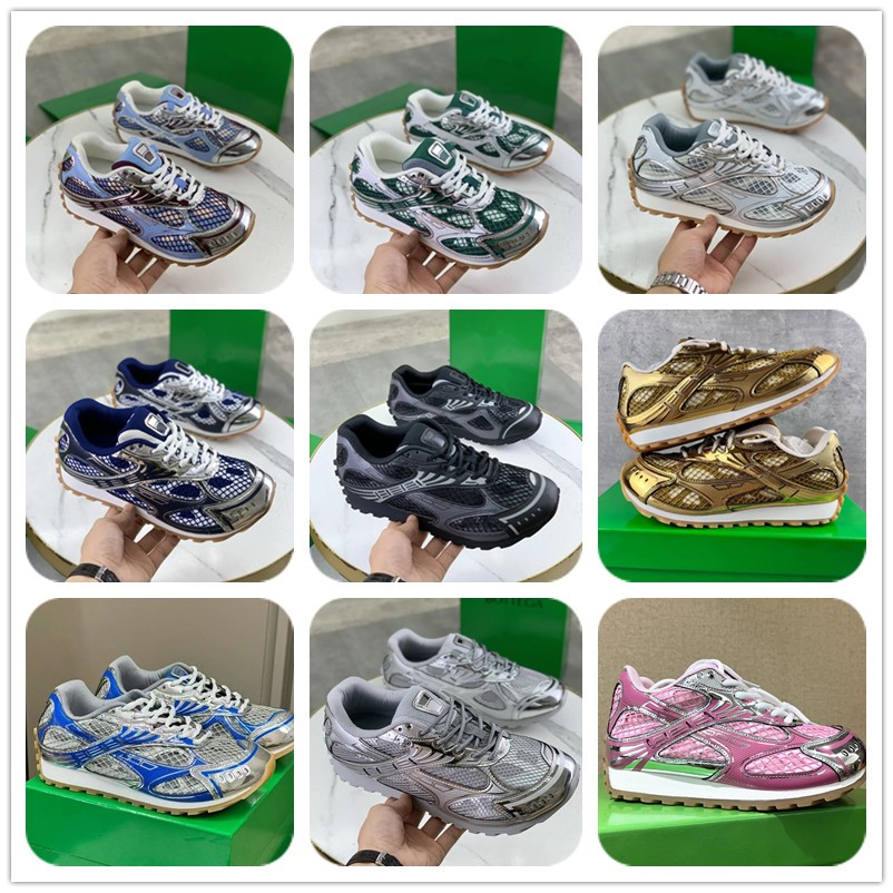 Men Women Casual Shoes luxury Sneakers Patent leather Classic Trainers Grey Black White Green Pink Golden blue Sliver with box largest size 14 48