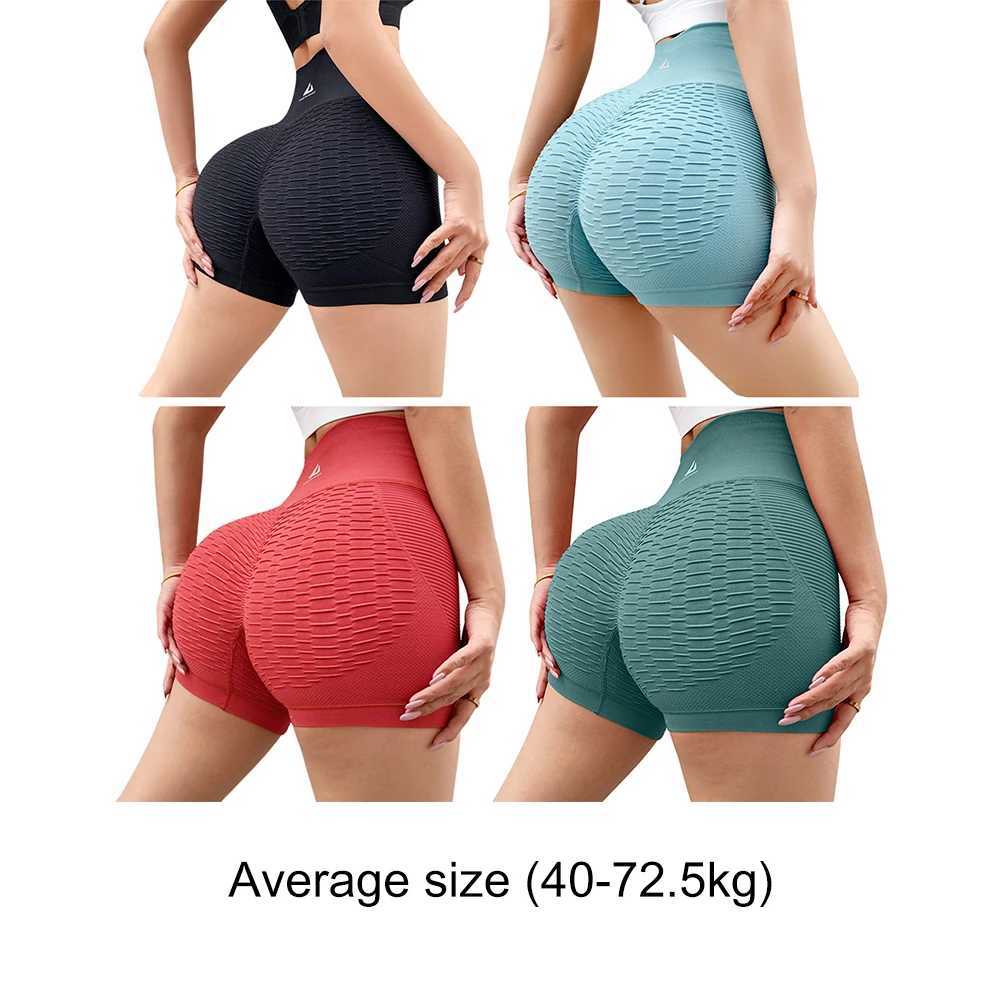 Female hip lifting yoga shorts high waist running shorts abdominal control gym running exercise Y250412