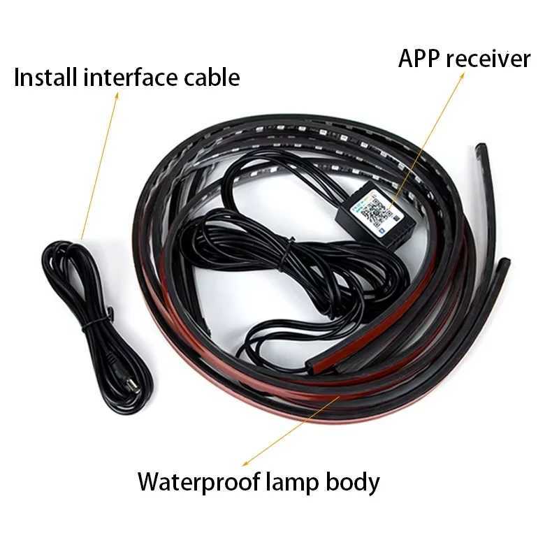 LED Car Bottom Strip Lights RGB Flexible Waterproof Strip Underbody Light For Remote/APP Control Exterior Underbody Decorative W251112