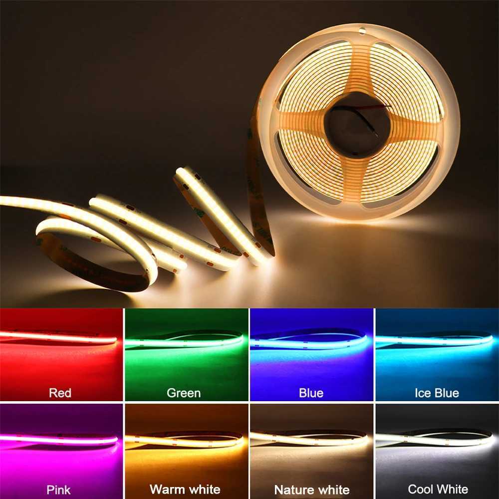 320leds/M Flexible COB LED Tape Lights USB 8mm Dotless LED Strip for Indoor Home CabinetBedroomKitchenWarm White/White W251112