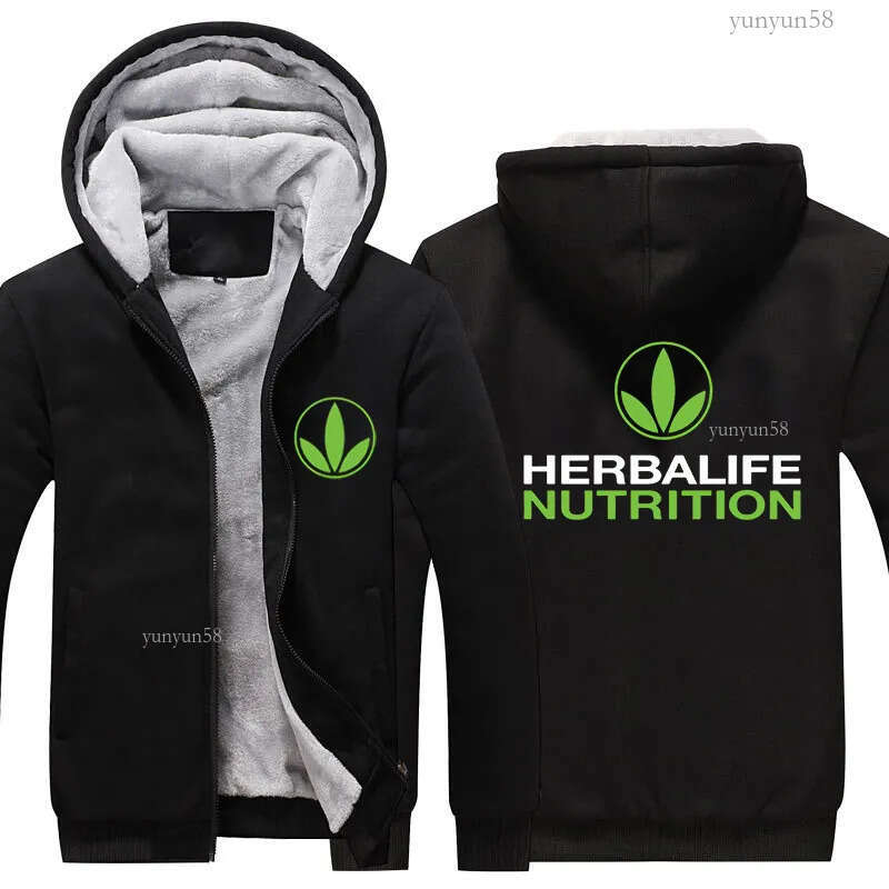 Herbalife nutrition Printed Thicken Hoodie Men Women Warm Hoodie Green Herbalife Graphic Winter Fleeece