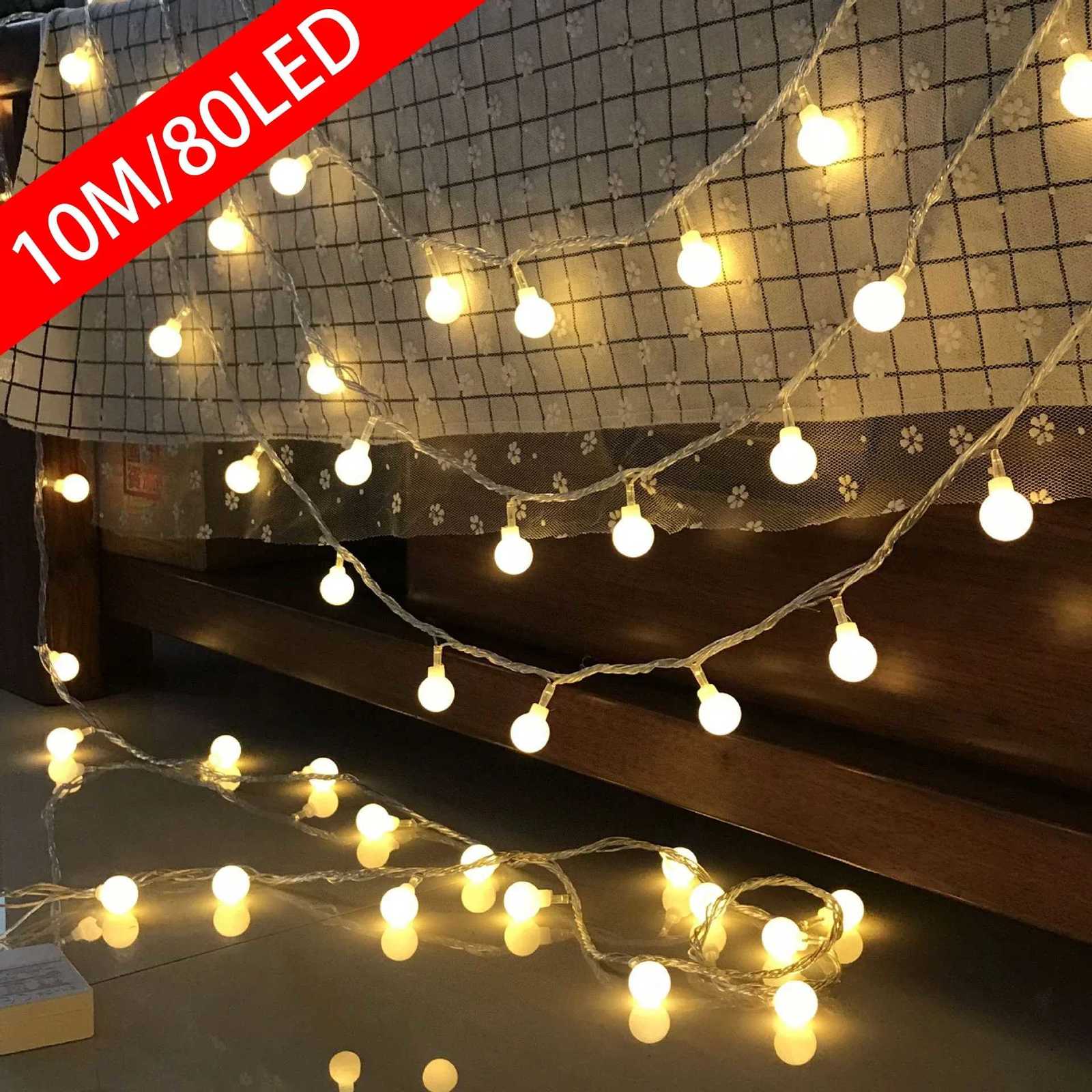 10M USB/Battery Power Ball LED String Lights Garland Lights Waterproof Outdoor Lamp Wedding Garden Fairy Lights Christmas Decor M251113