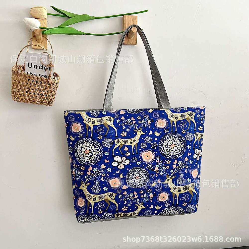 New Canvas Women's Large Capacity One Shoulder Crossbody Printed Bag Handbag