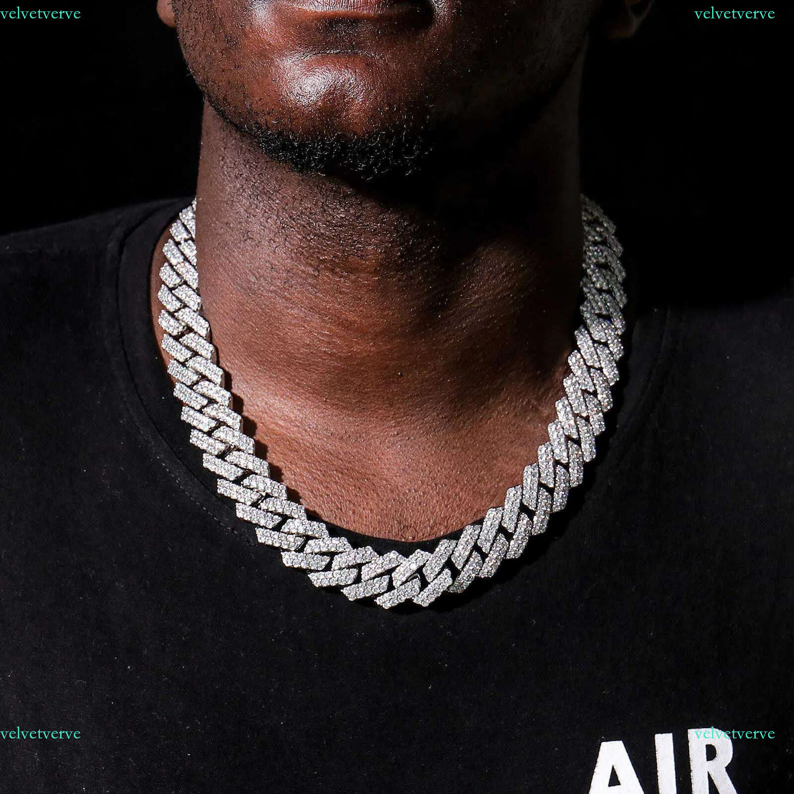 High-end Chain Full Moissanite Cuban Hip Hop 10MM full set for men sier necklace cuban k chain