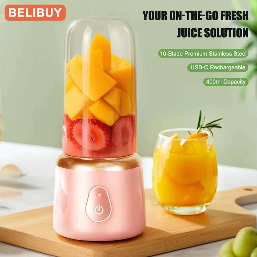 400ml Portable Juicer Blender Electric Fruit Juicer USB Charging Lemon Orange Fruit Juicing Cup Smoothie Blender Machine C251113