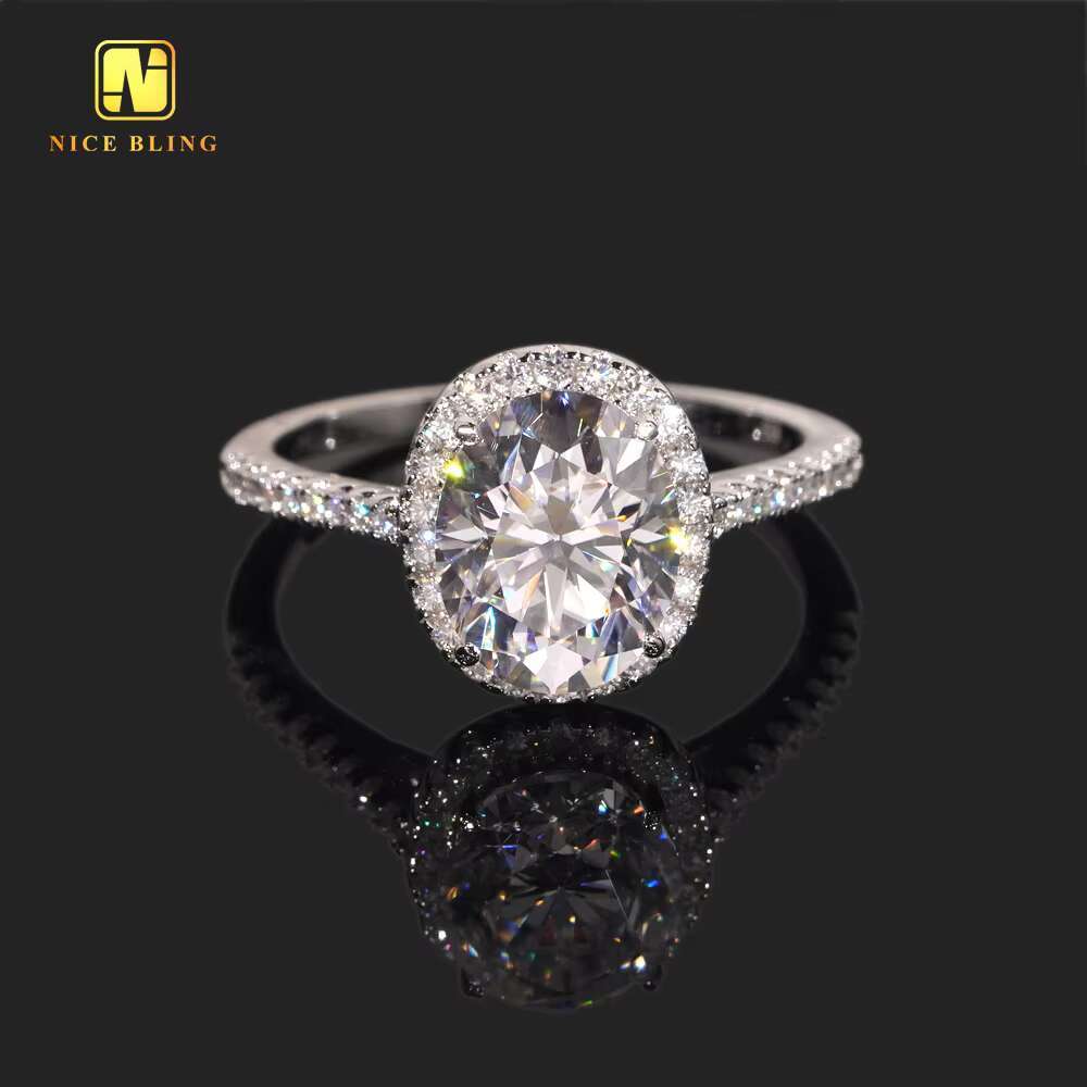 Factory Price Wedding Ring VVS Moissanite Diamond Fine Jewelry Oval Cut 925 Sterling Silver Rings Engagement Ring for Women