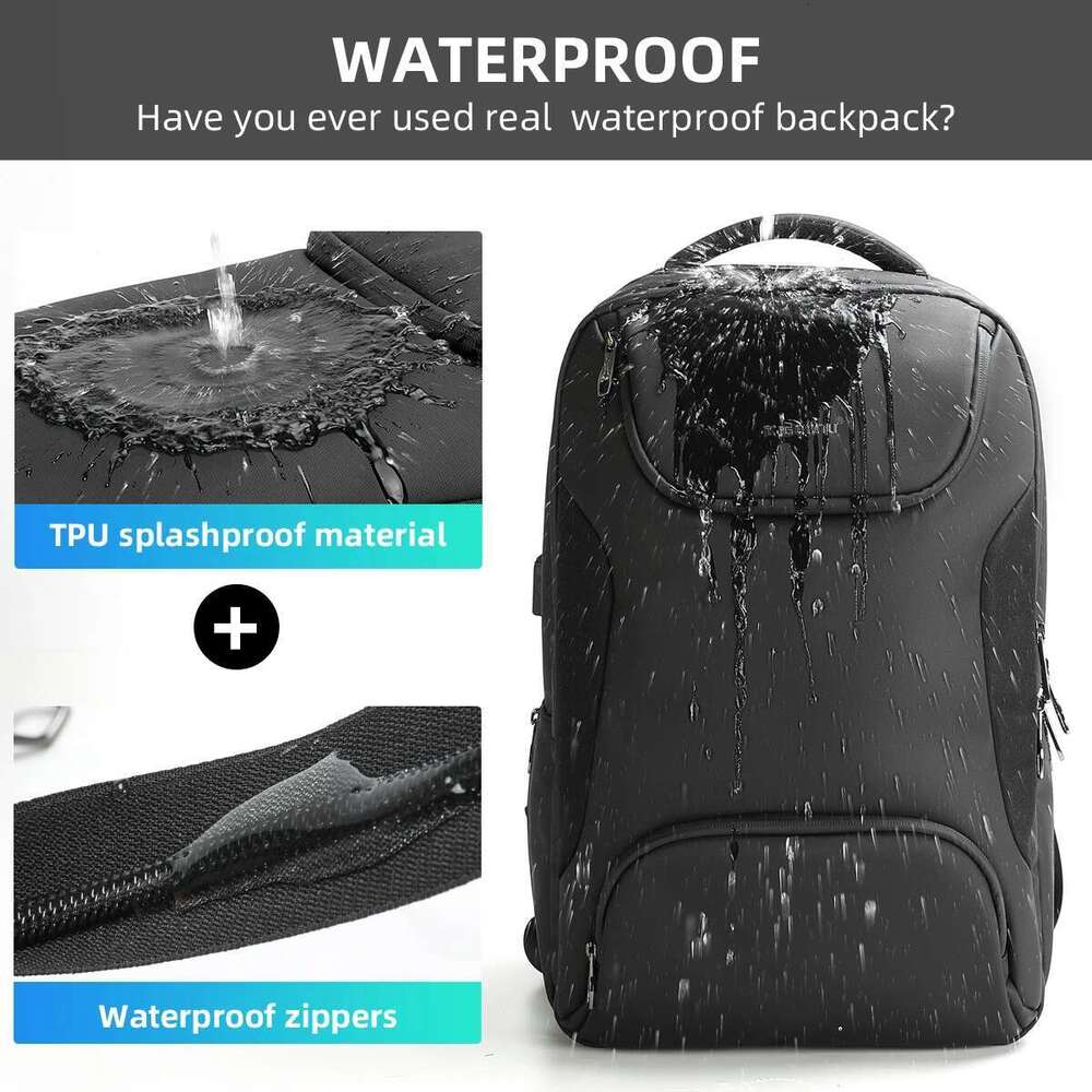 Lifetime Warranty Large Capacity New Fashion Men 15.6" Laptop Anti Theft Backpack School Travel Bag Male Waterproof TPU