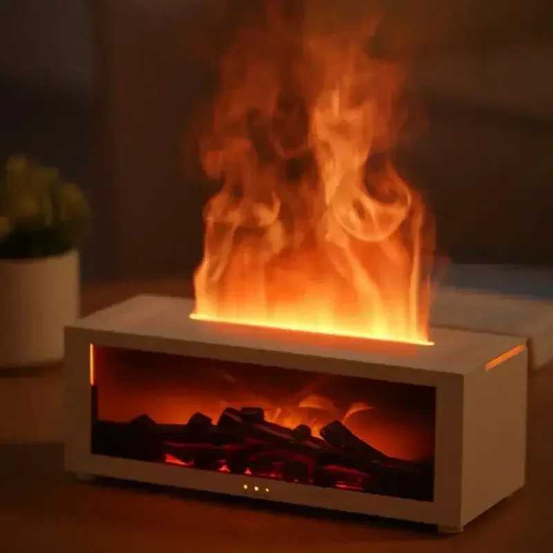 USB-Powered Flame Fireplace Aroma Diffuser with Soundwave Technology Humidifier Colorful Charcoal Effect -Ideal for Christmas Y251113