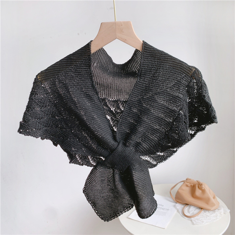 K380 Fishtail pattern small shawl outer wear celebrity style spring and summer cervical vertebrae protection knitted air-conditioned room mermaid shou