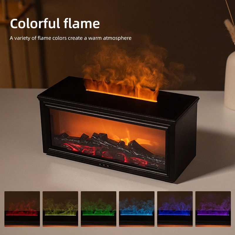 7 colors of essential oil fireplace diffuser mini flame aromatherapy fireplace humidifier aromatherapy oil diffuser Y251113