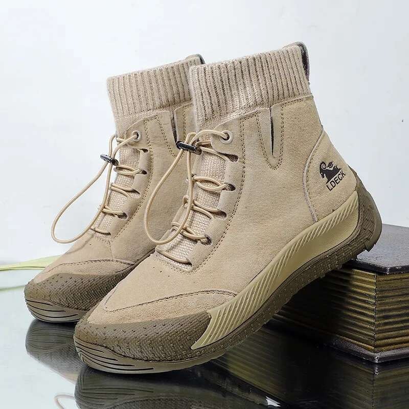New Free Shipping Designer Shoes High Top Shoes 2025 Autumn And Winter Live Streaming Short With Leather Toe Layer Women's Martin Boots