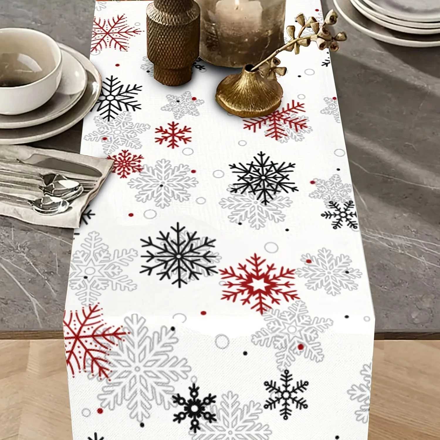 Christmas Halloween Christmas Table Flag Christmas Happy Snowflake Tablecloth Decoration Home Dining Table Holiday Party Supplies Decorati Y251113
