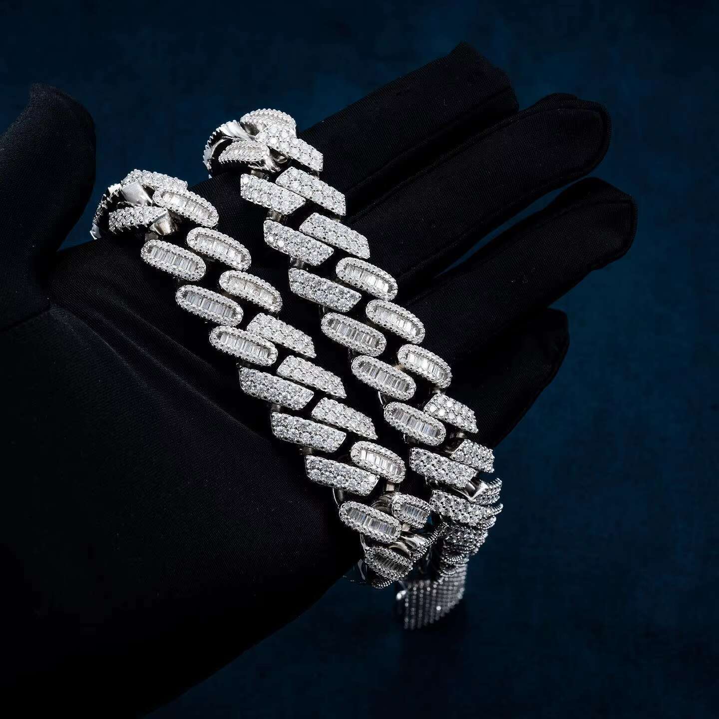 20mm Cuban Chain High Quality Moissanite Diamonds Made in 925 Sterling Silver Mens Bling Custom Jewelry at Wholesale Price