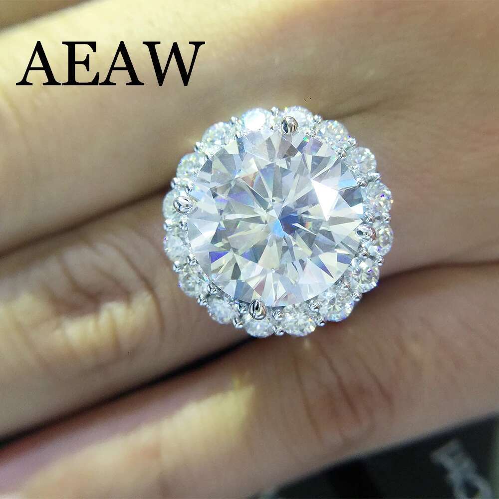 5carat Diameter DE Color Moissanite Wedding Engagement Ring For Women Solitare Ring Gold