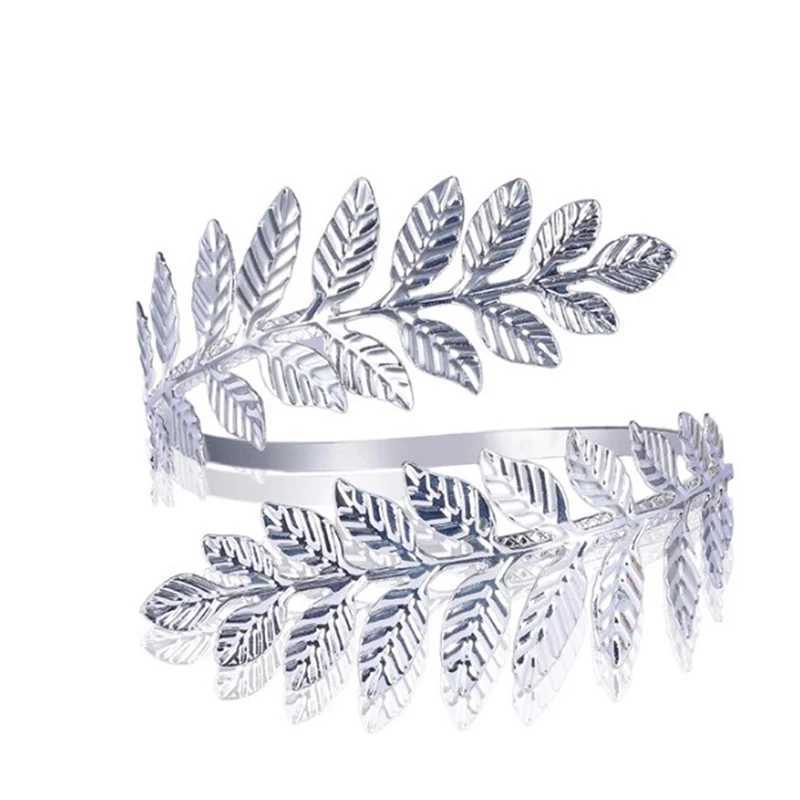 Metal Greek Roman Laurel Leaf Bracelet Armband Upper Arm Cuff ArmletC250411